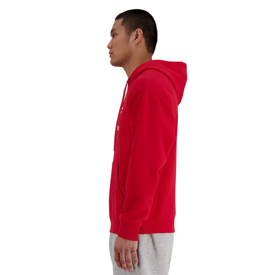 Sport essentials fleece logo hoodie felpa da uomo con cappuccio New Balance | MT41505TRE